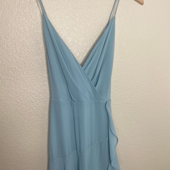 ASTR the Label Chiffon Holland Maxi Dress w/ Ruffle Detail in Soft Blue, Size XS - Picture 4 of 7